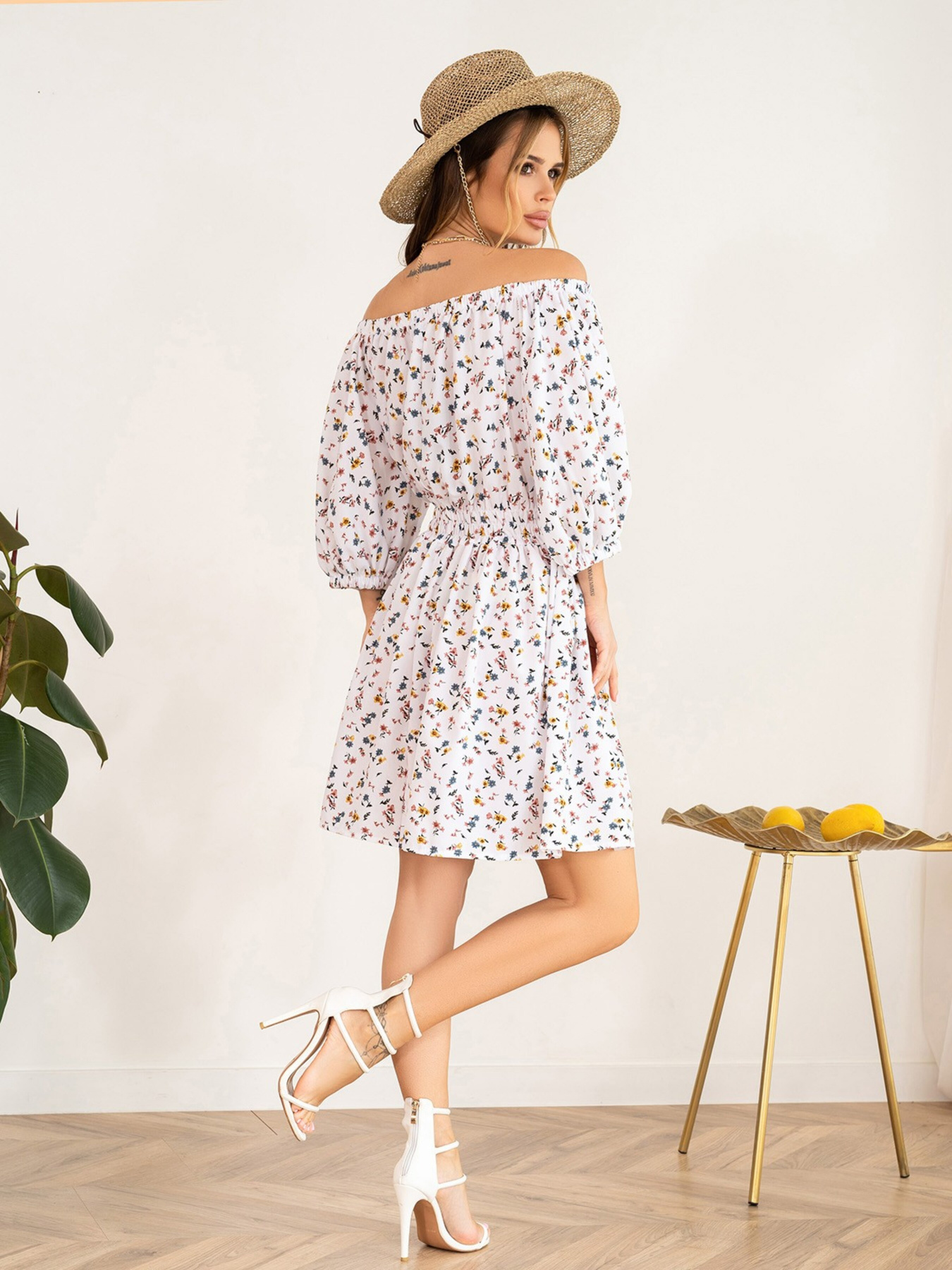 Сукня міні ISSA Plus модель SA-463_white Фото