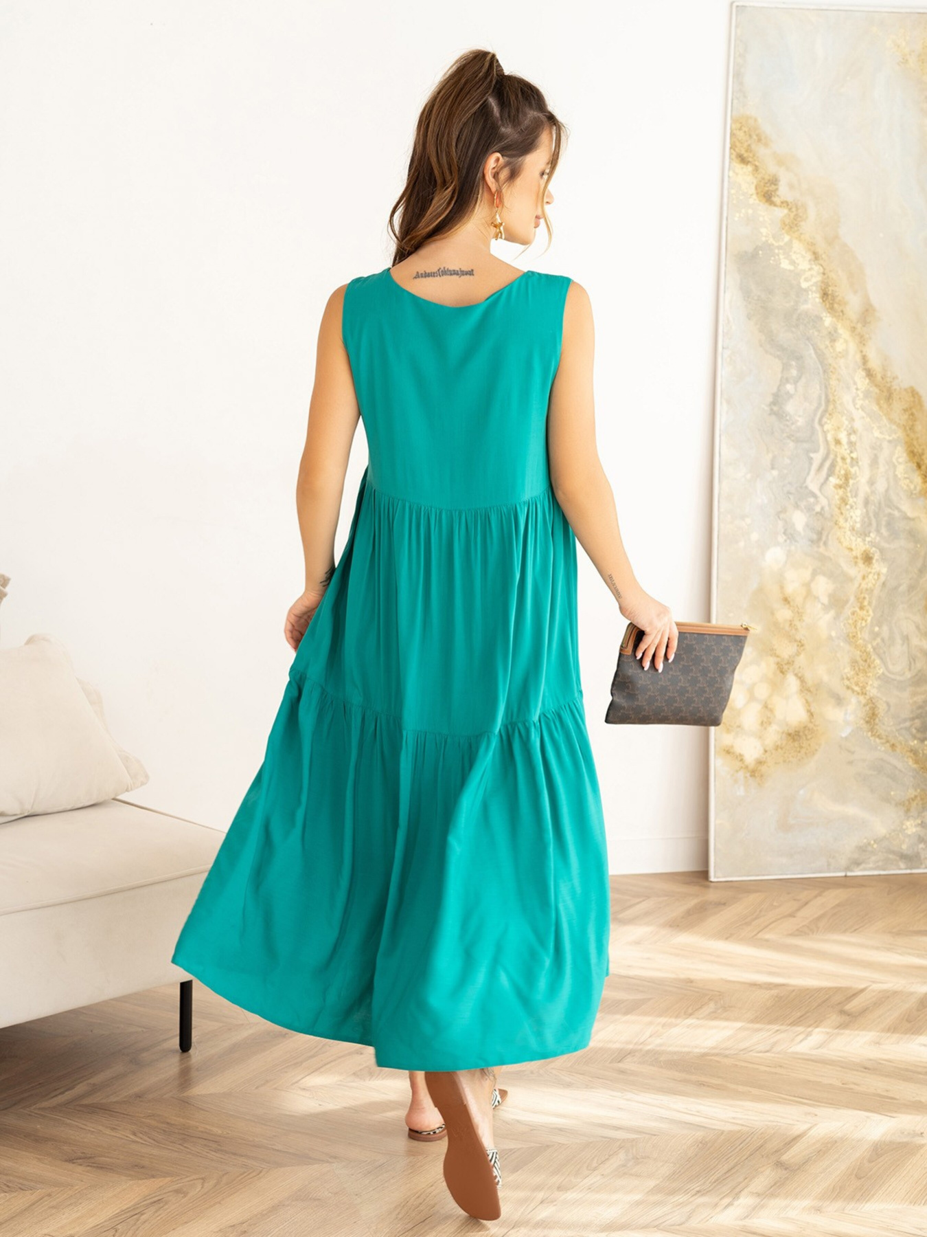 Сарафан ISSA Plus модель SA-466_green Фото