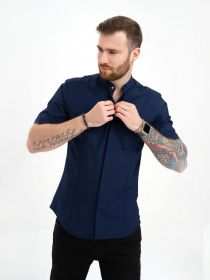 Сорочка ISSA Plus модель GN4-128_darkblue Фото