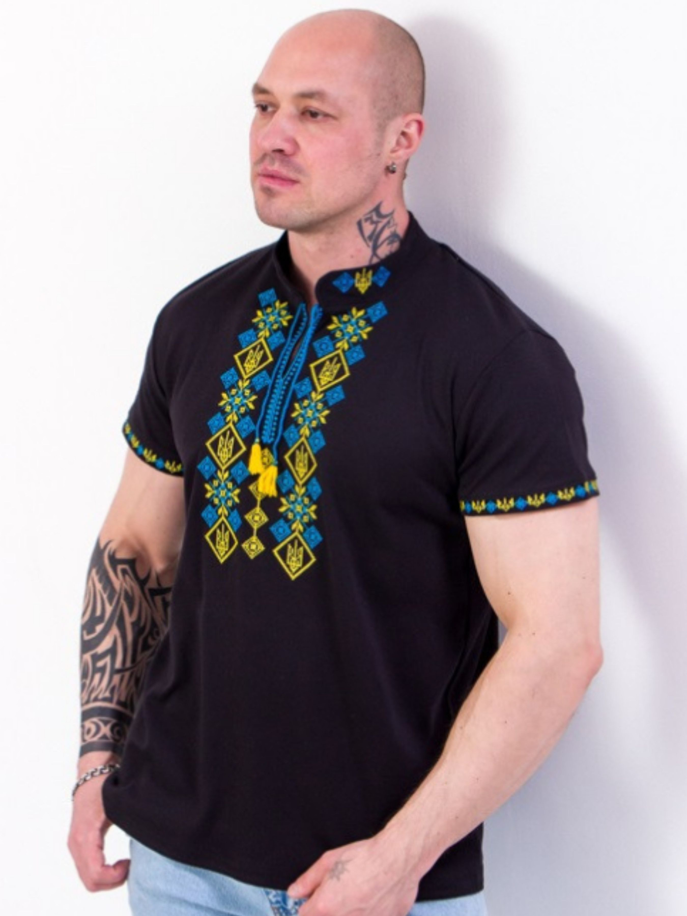 Вишита сорочка Носи своє Модель 8606-015-22-zhovto-blakitnij-gerb Фото