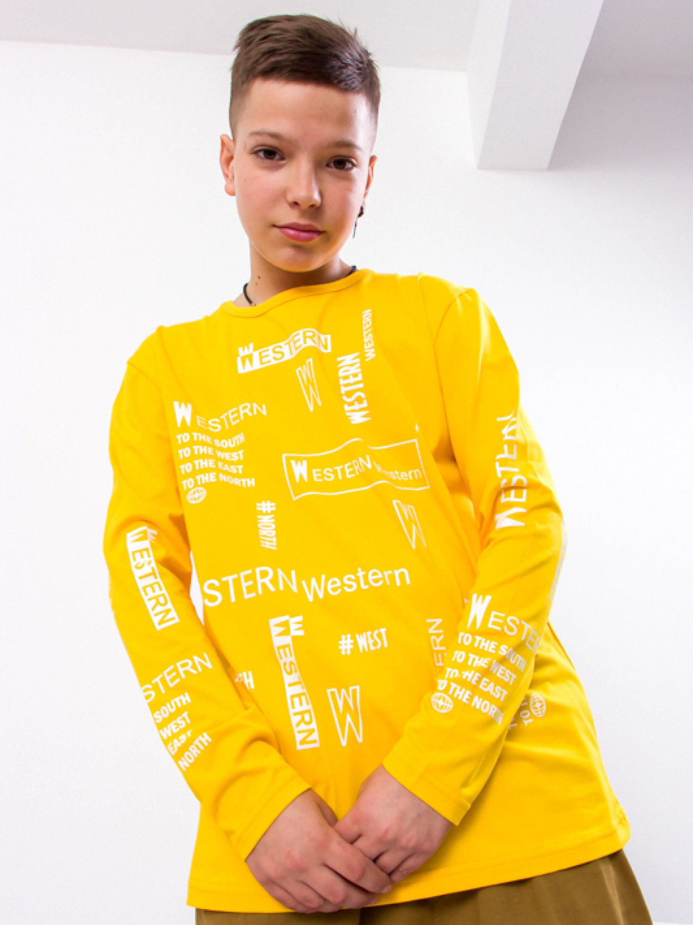 Лонгслів Носи своє модель 6363-036-33-grchichnij-nadpisi Фото