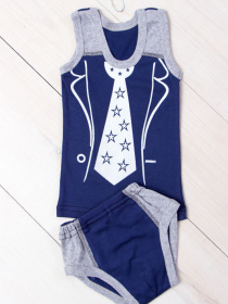 Комплект белья Носи своє модель 9976-008-33-chorn-sinj-kravatka Фото