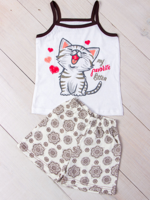 Пижама Носи своє модель 6120-002-33-kotik-ornament-na-molochnomu Фото