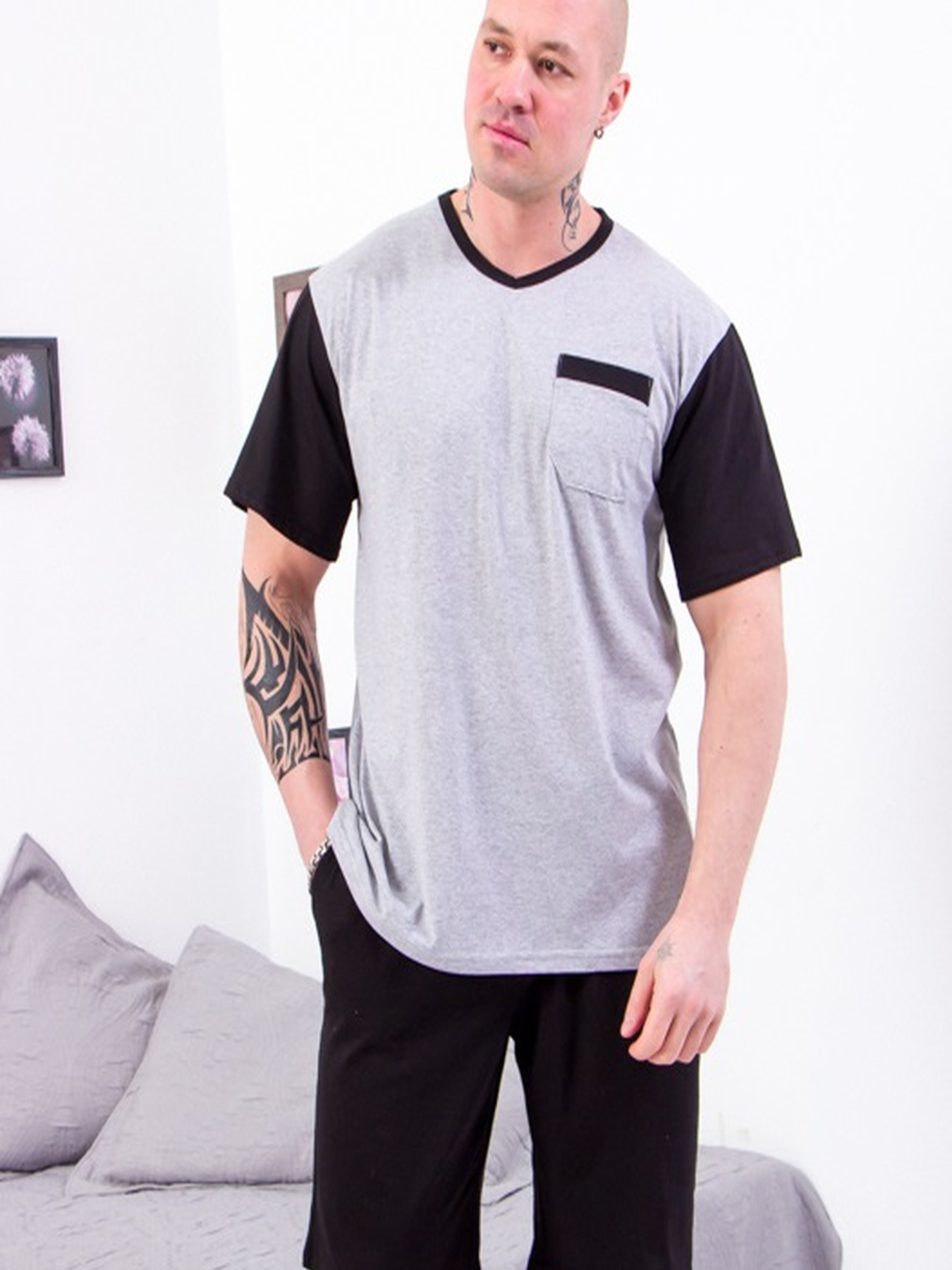 Пижама Носи своє модель 8196-001-srij-chornij Фото