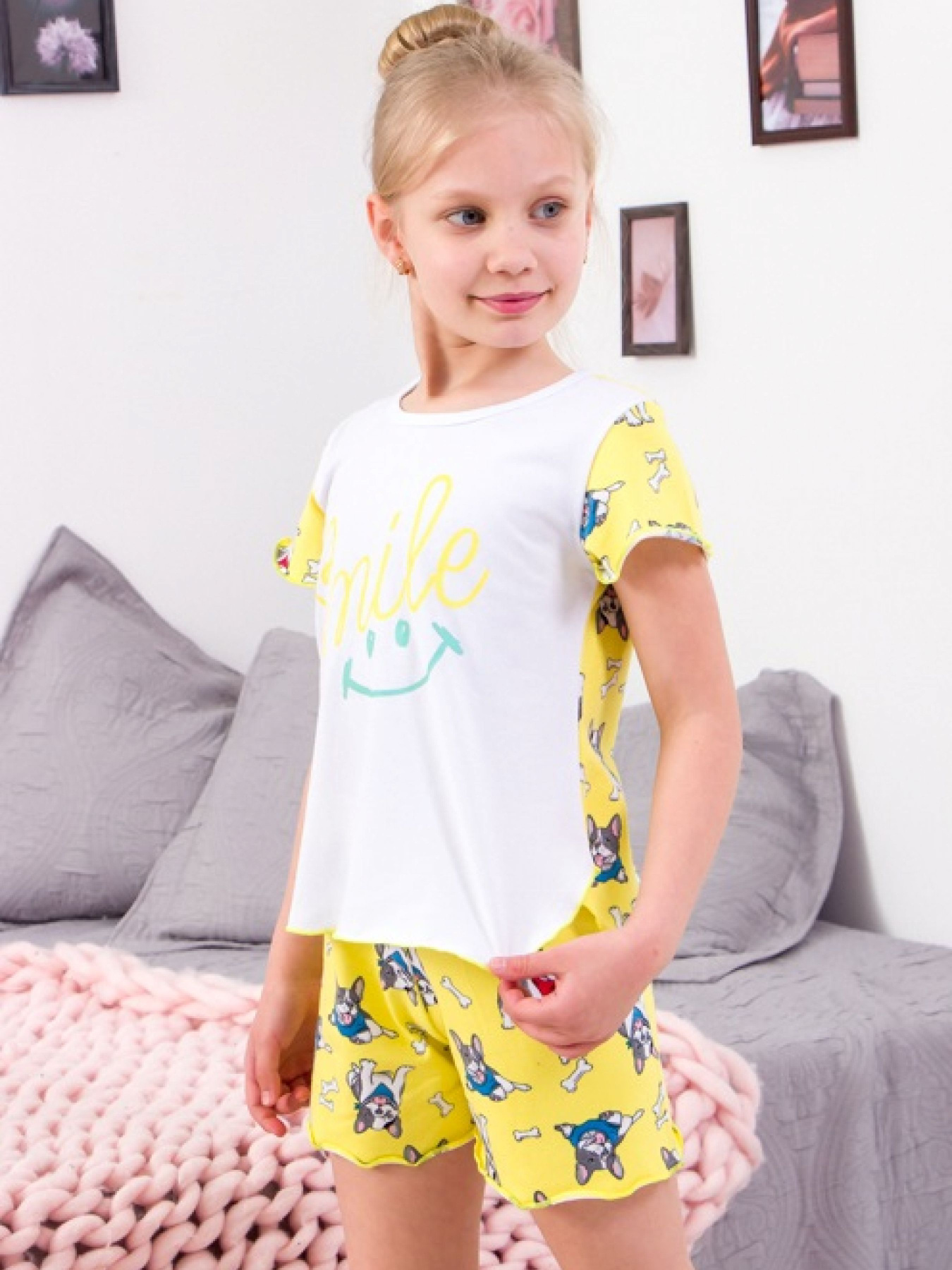 Повседневный костюм Носи своє модель 6372-043-33-pesiki-limon Фото