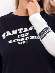 Платье-футболка Носи своє модель 8230-057-33-molochnij-chornilxno-sinj Фото