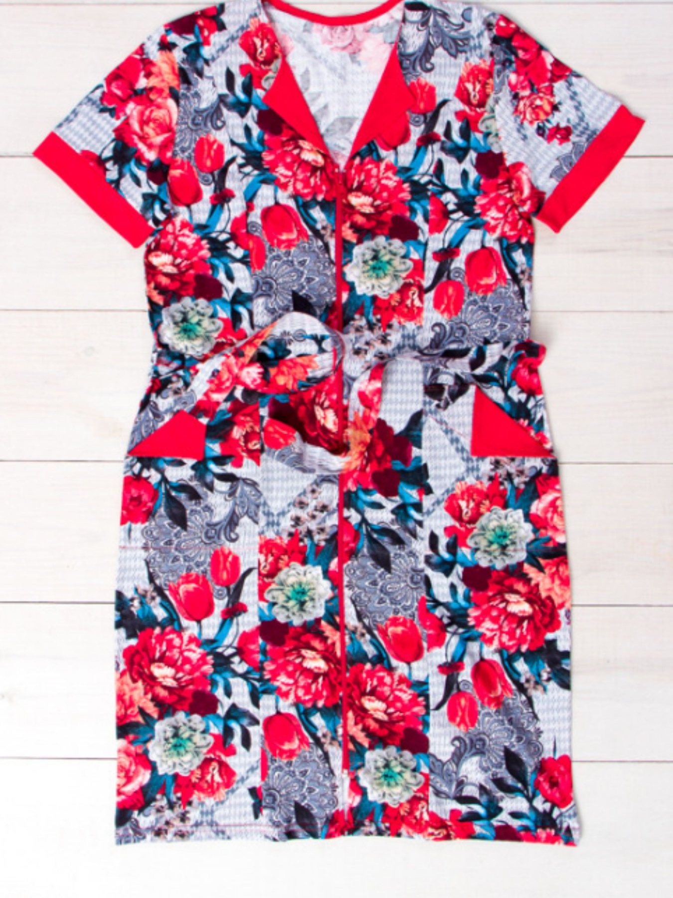 Халат жіночий Сірий Носи Своє (8055-005-v24) модель 8055-005-gerberi-chervon Фото