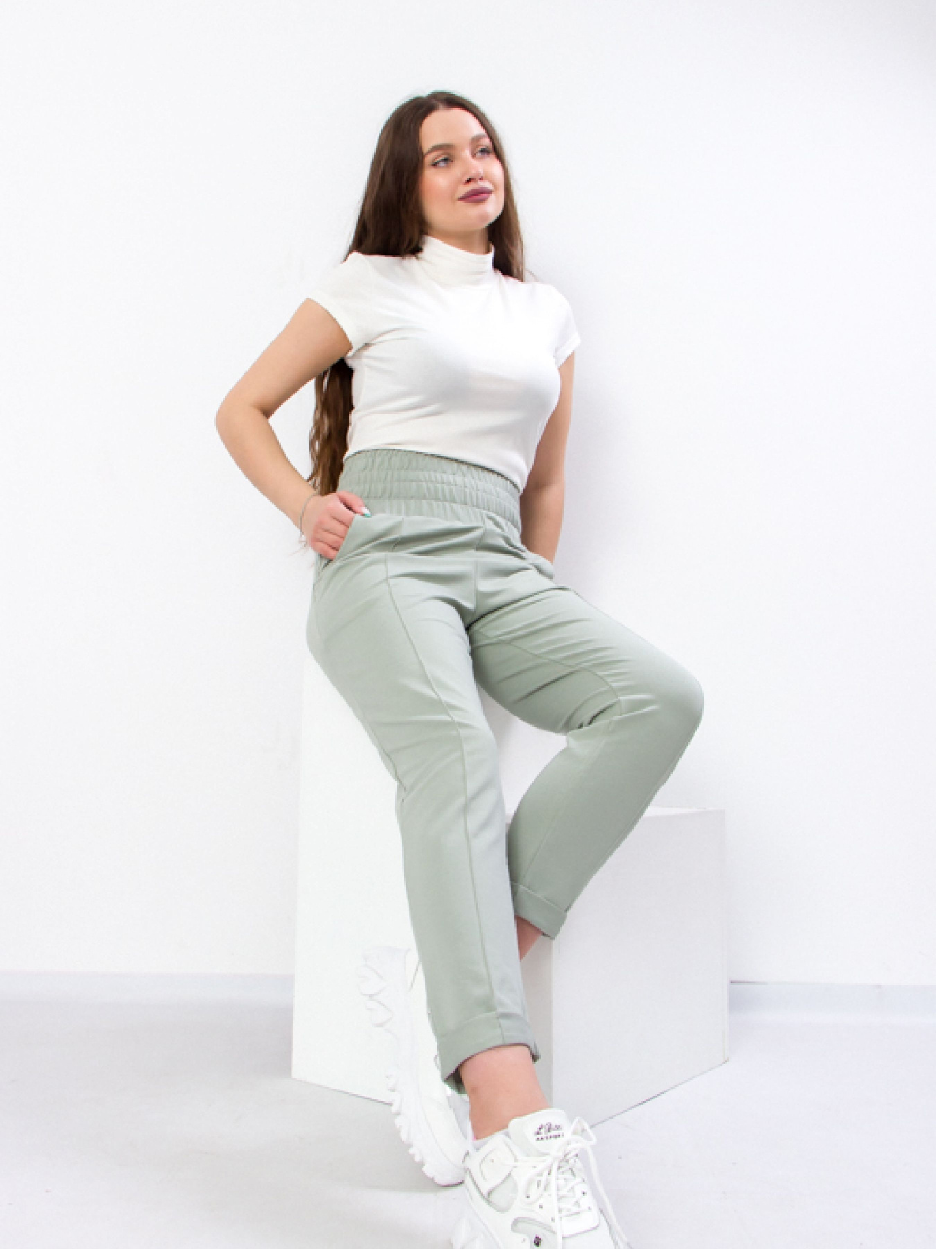 Повсякденні штани Носи своє модель 8323-057-nefrit Фото