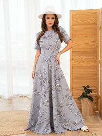 Платье макси ISSA Plus модель 13993_grey Фото