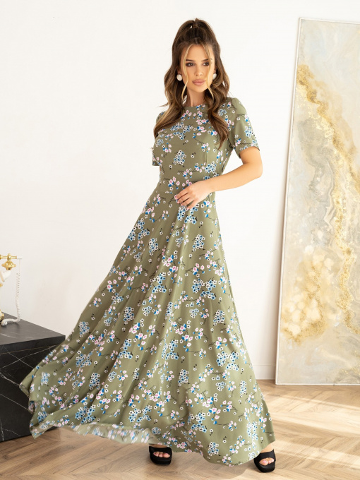 Платье макси ISSA Plus модель 13994_khaki Фото