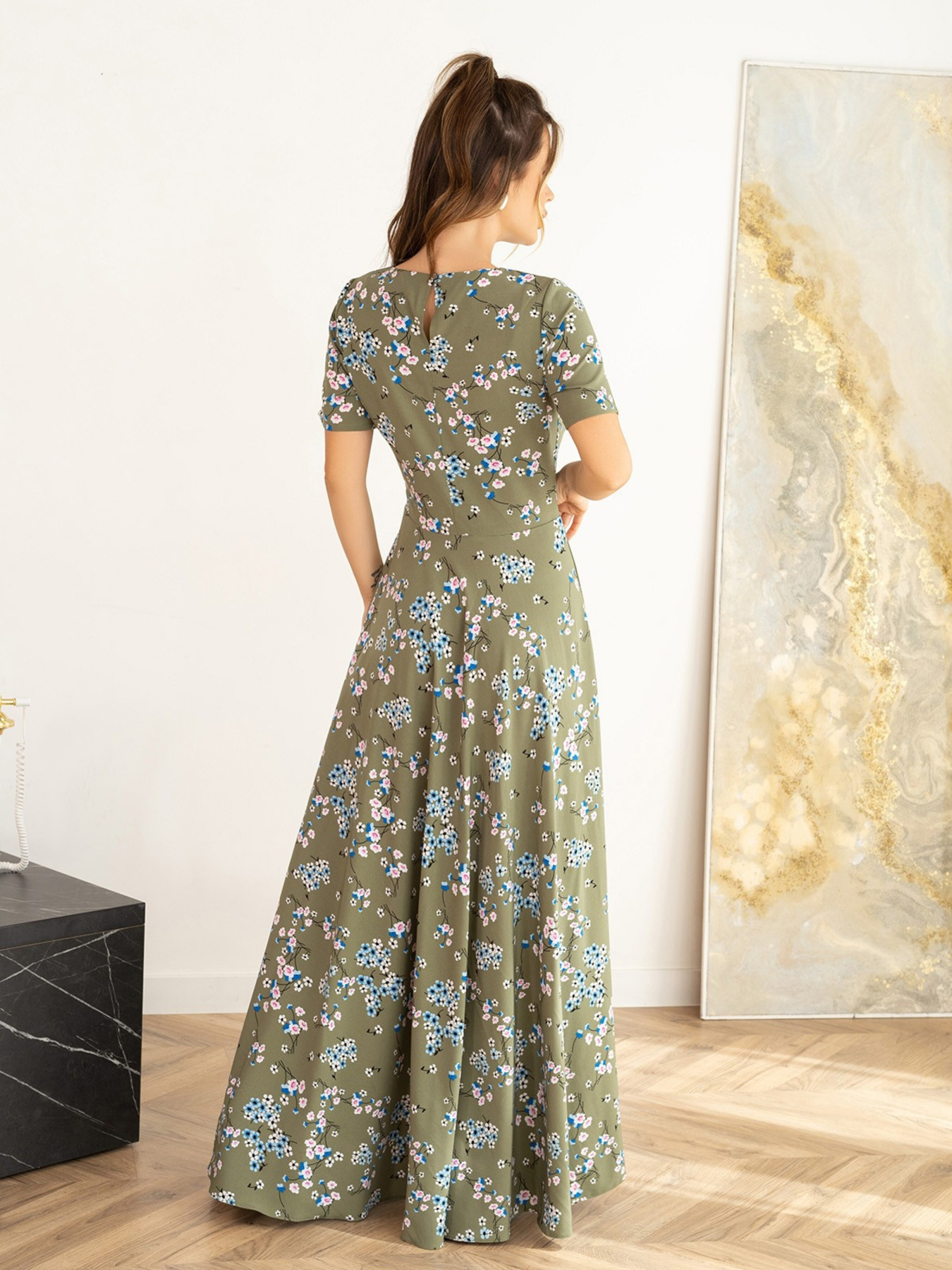 Платье макси ISSA Plus модель 13994_khaki Фото