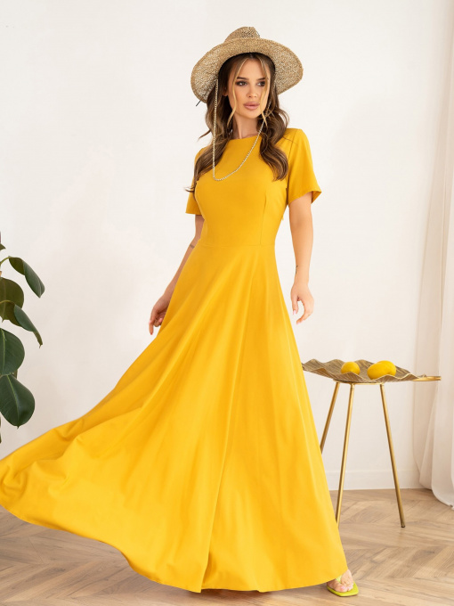 Сукня максі ISSA Plus модель 13995_mustard Фото