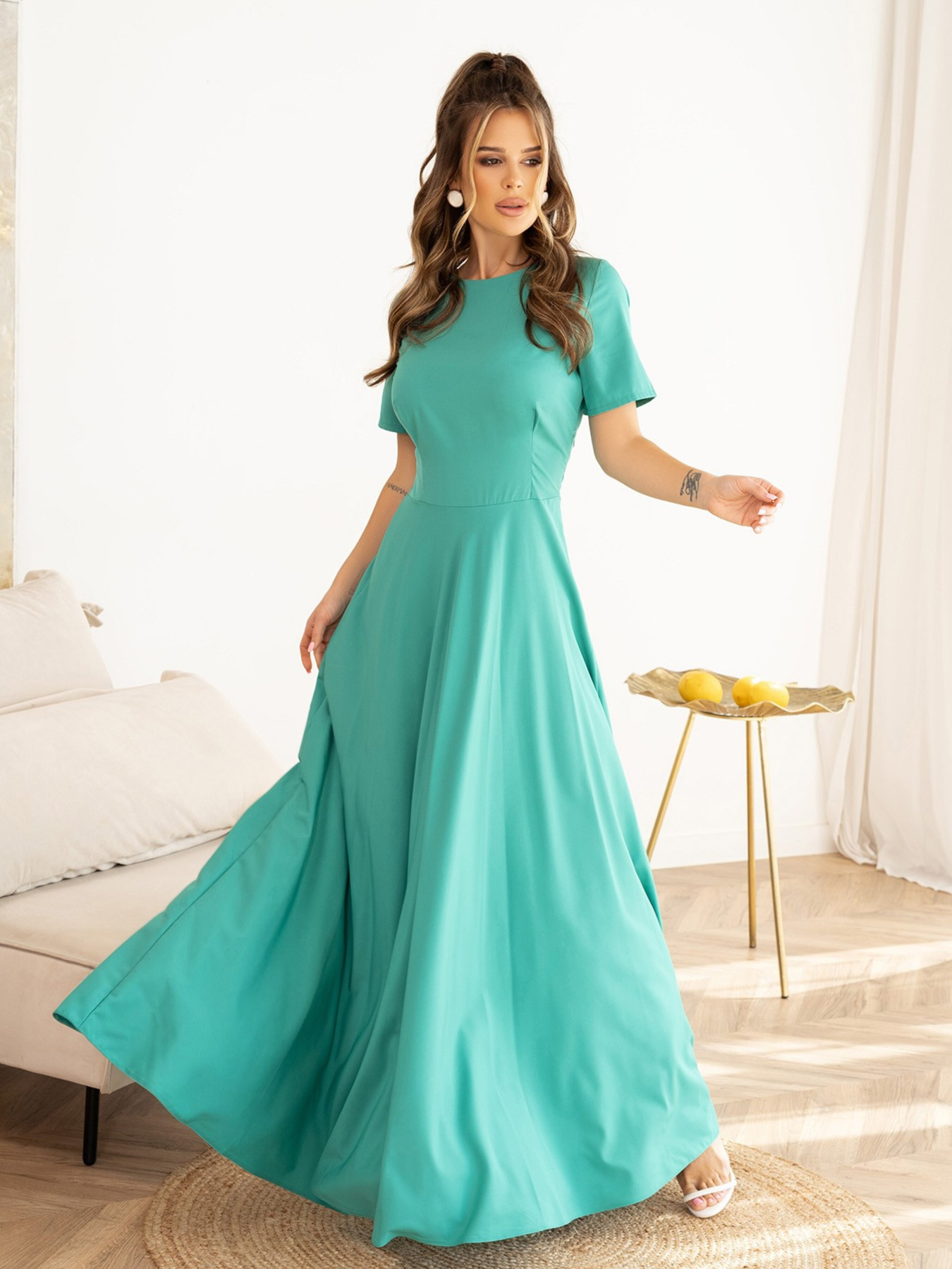 Платье макси ISSA Plus модель 13995_green Фото