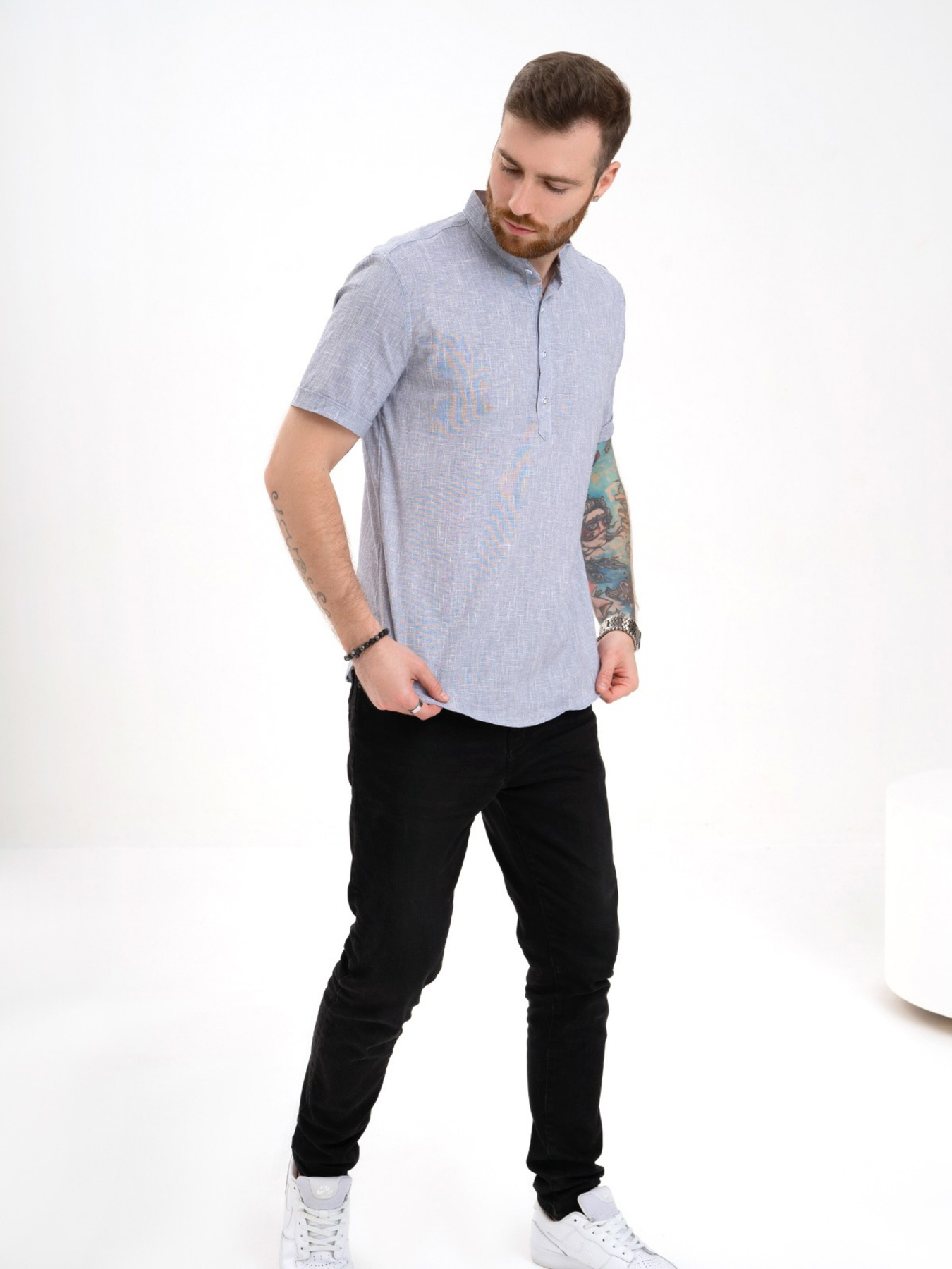 Рубашка ISSA Plus модель GN4-130_blue Фото