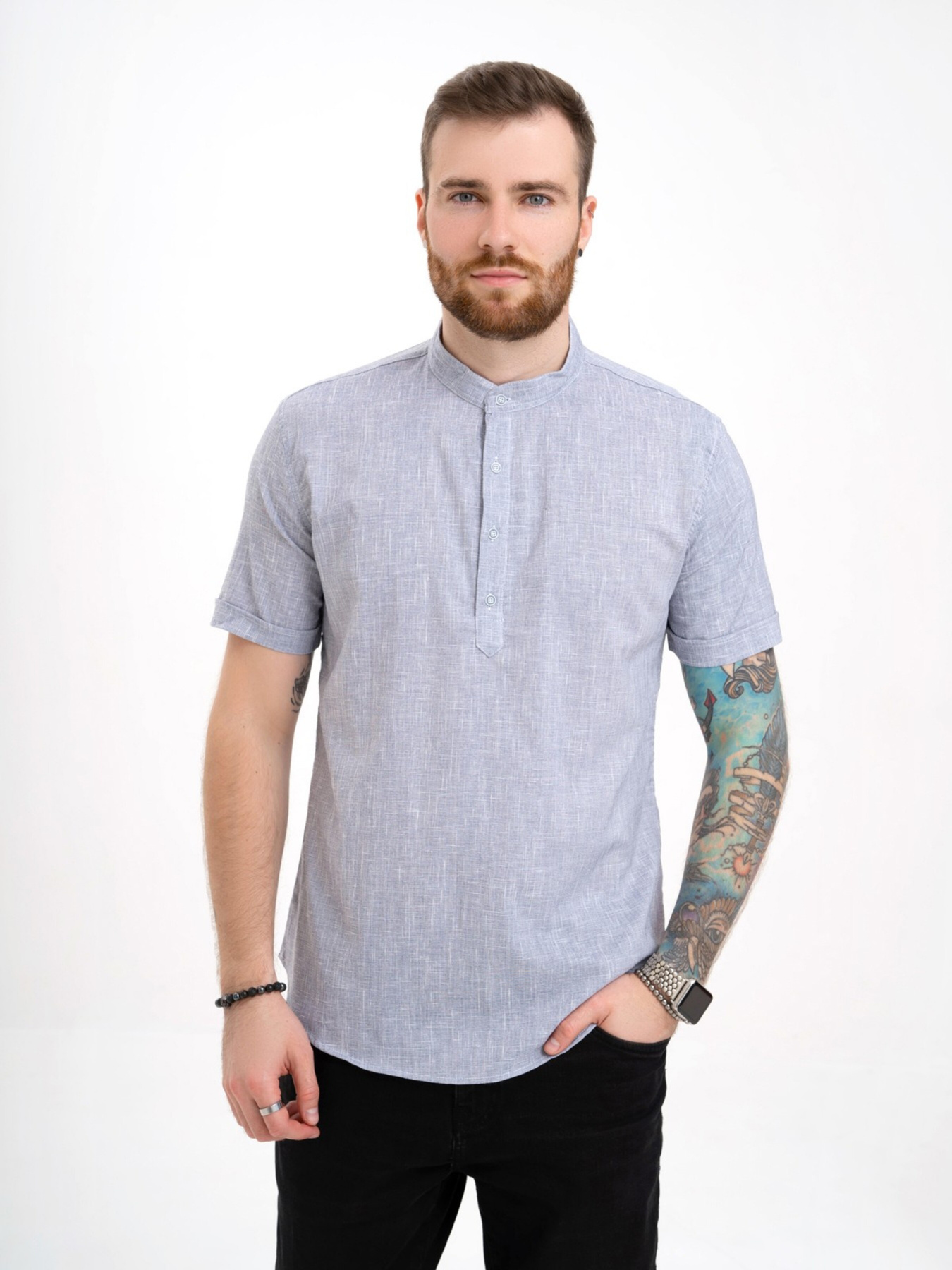 Рубашка ISSA Plus модель GN4-130_blue Фото