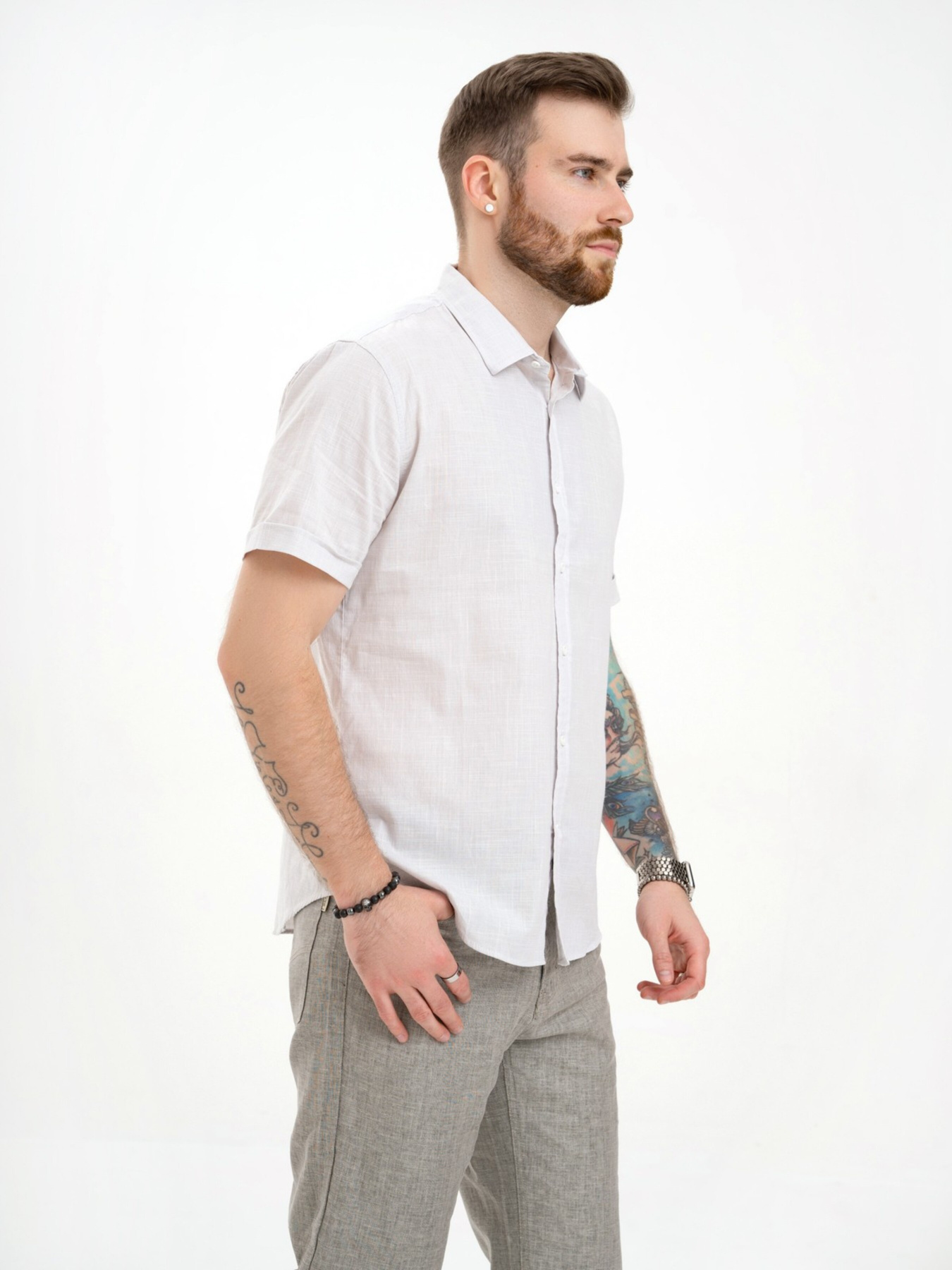 Рубашка ISSA Plus модель GN4-131_grey Фото