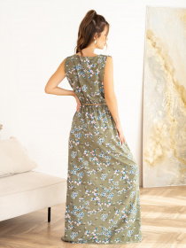 Платье макси ISSA Plus модель 13969_khaki Фото