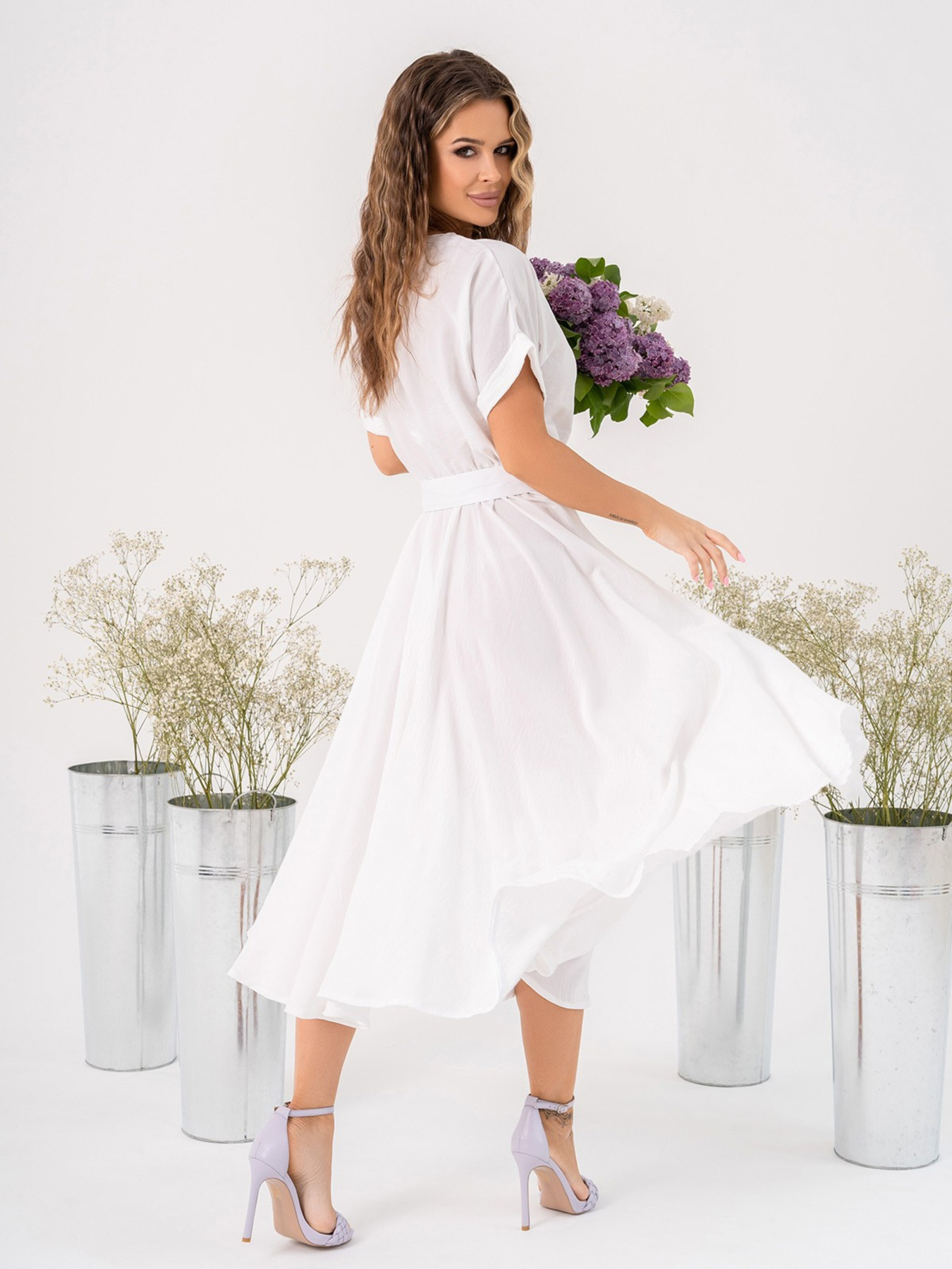 Сукня міді ISSA Plus модель 13998_white Фото