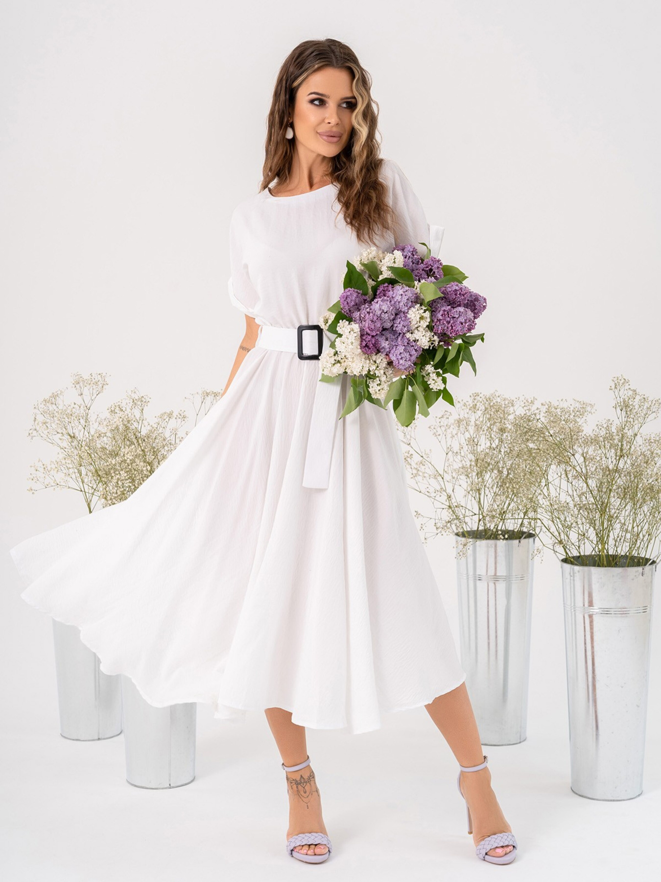 Сукня міді ISSA Plus модель 13998_white Фото