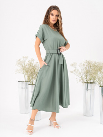 Платье миди ISSA Plus модель 13998_khaki Фото