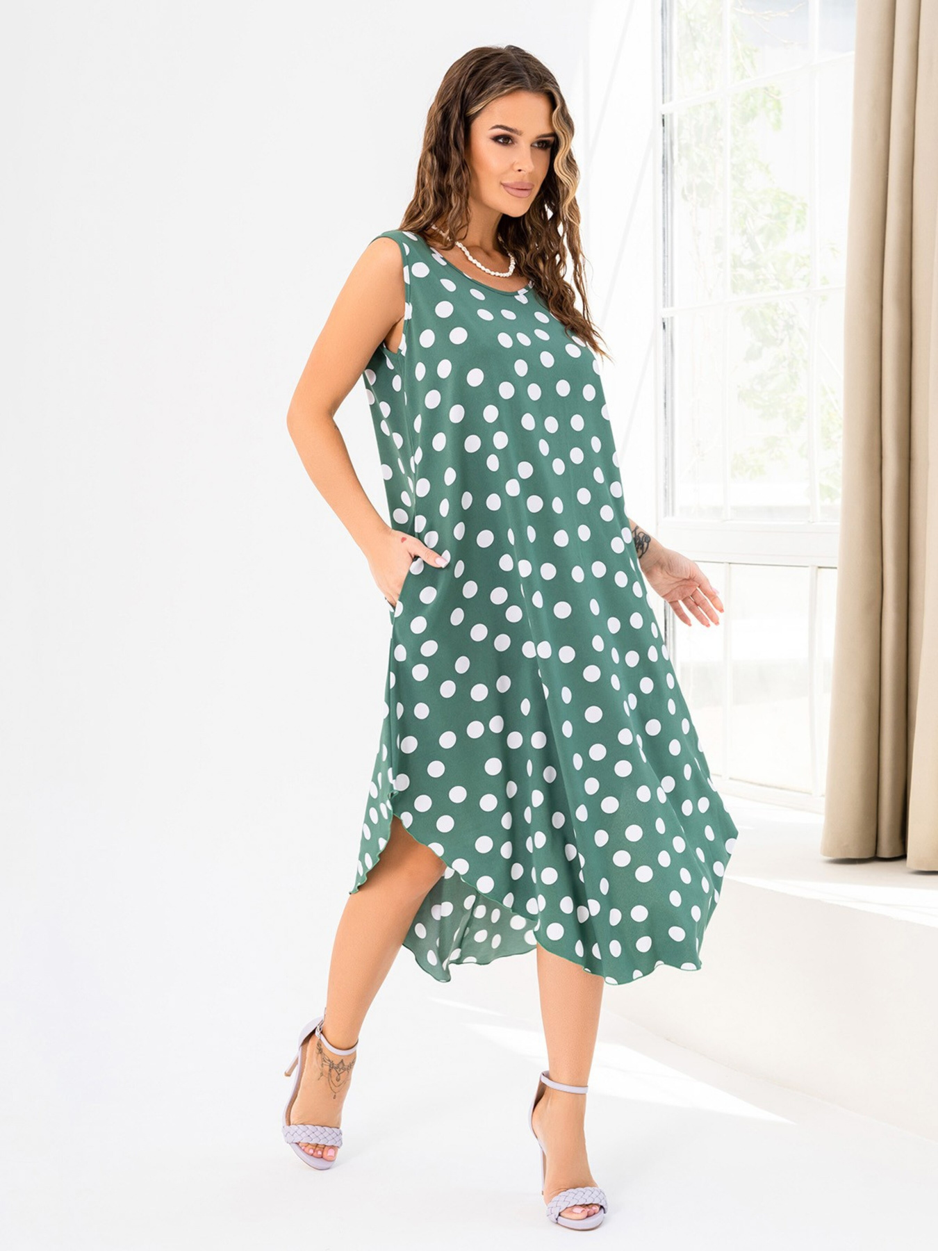 Платье миди ISSA Plus модель 14005_green Фото