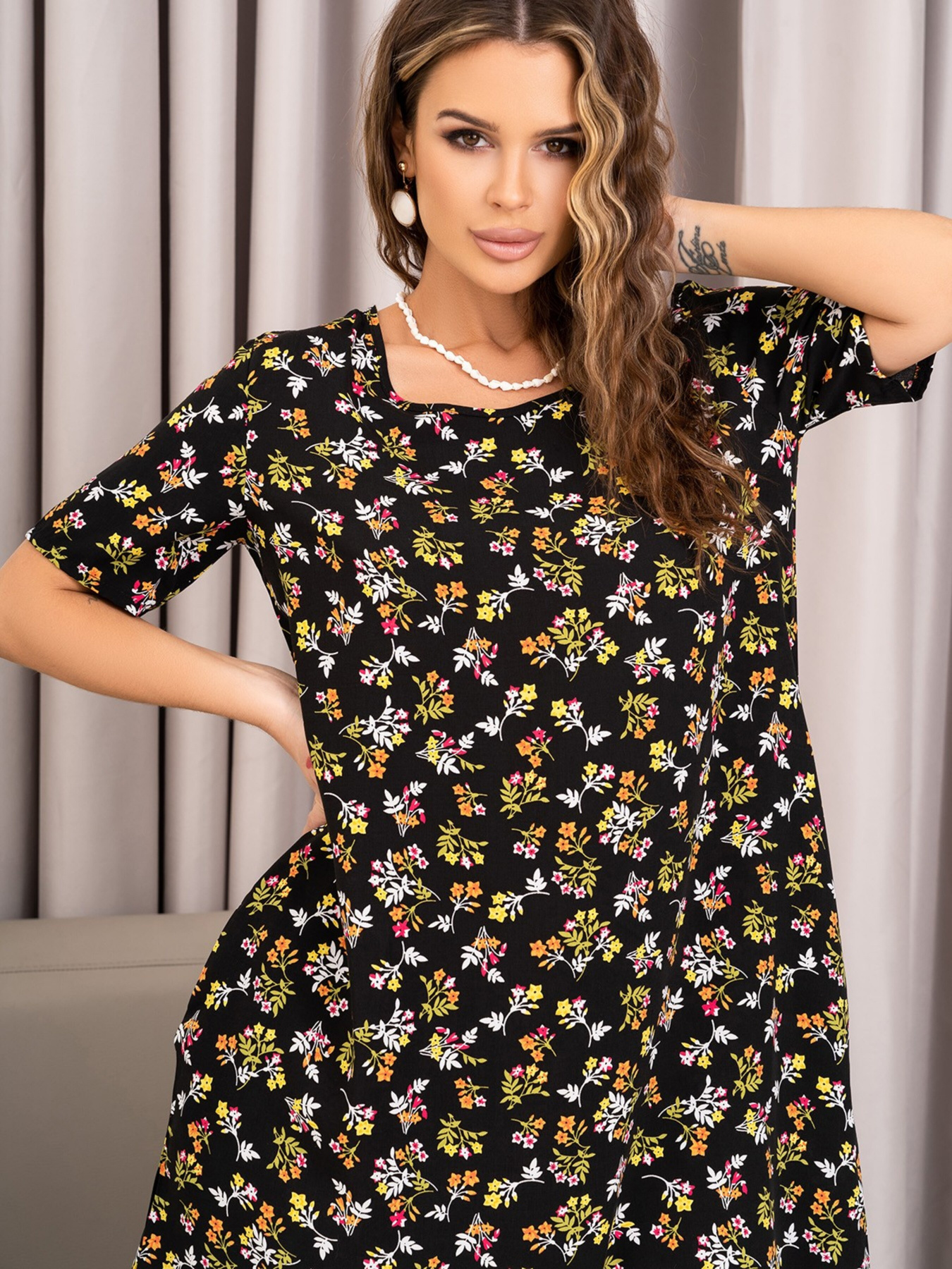 Платье мини ISSA Plus модель 14019_black Фото