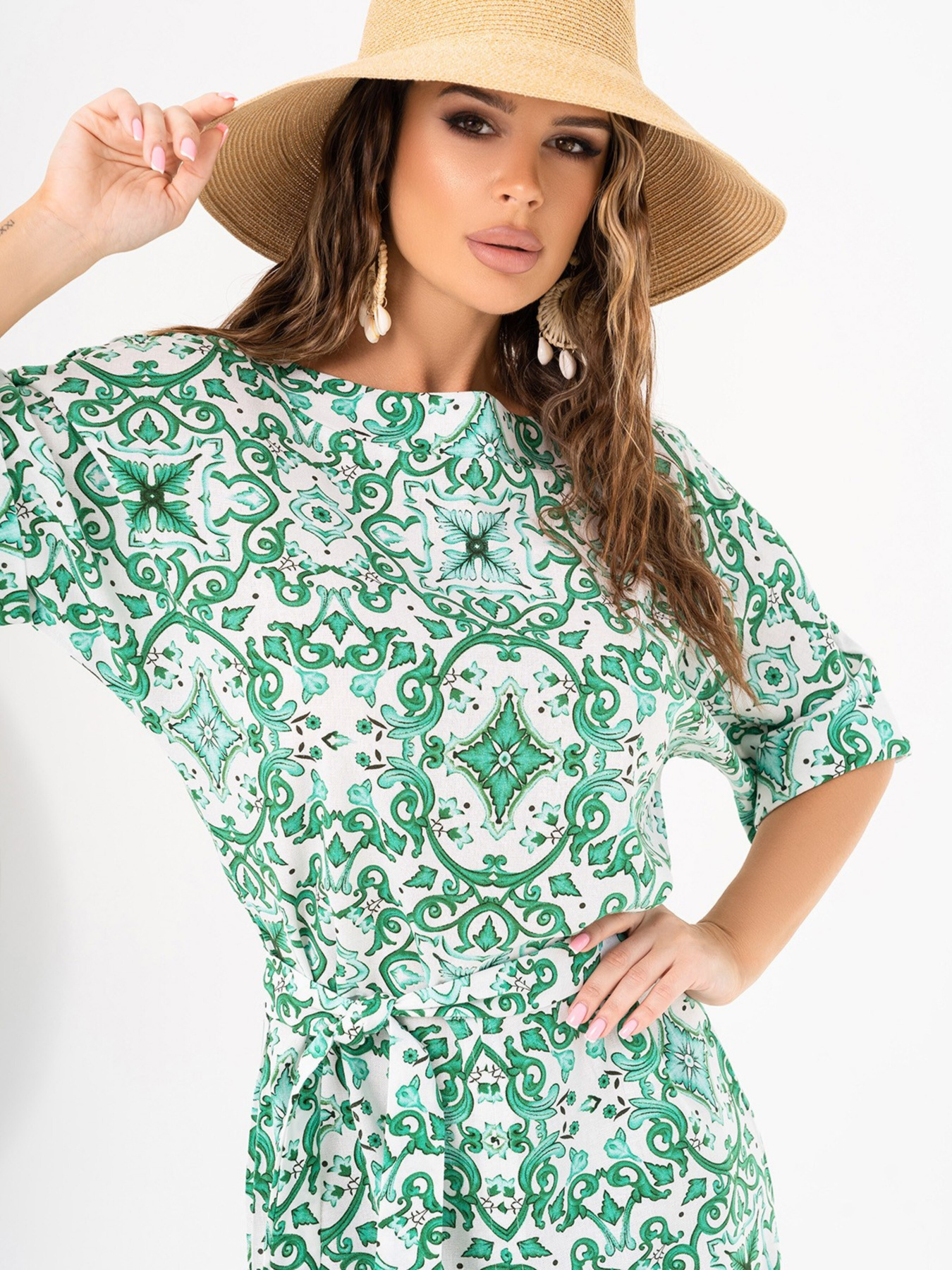 Сукня міді ISSA Plus модель 14021_green Фото