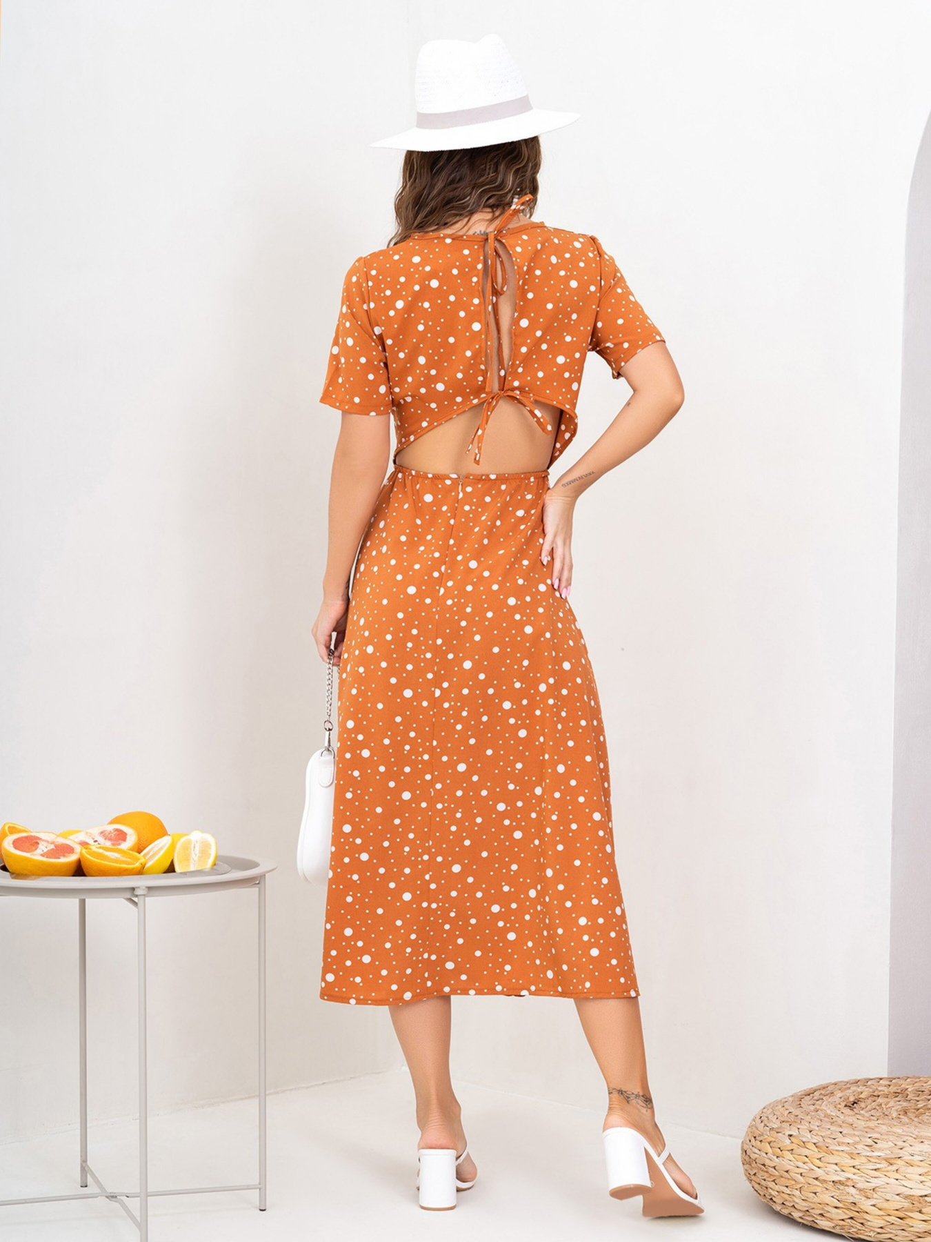 Платье миди ISSA Plus модель 14029_terracotta Фото