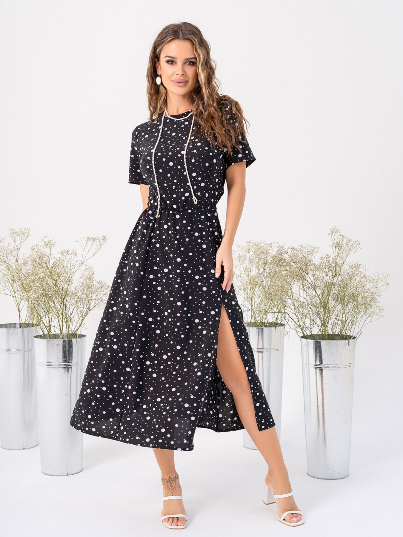 Платье миди ISSA Plus модель 14029_black Фото