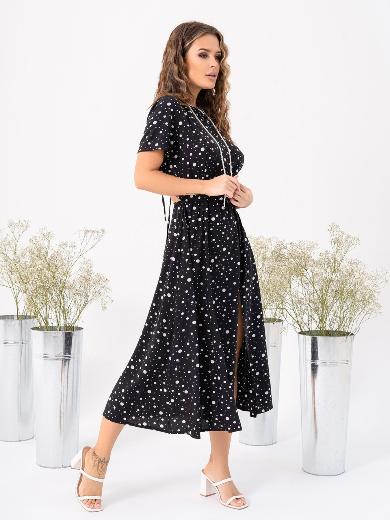 Платье миди ISSA Plus модель 14029_black Фото