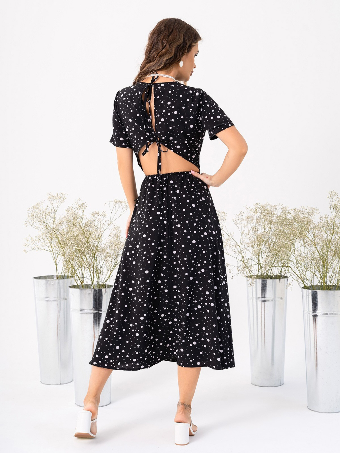 Платье миди ISSA Plus модель 14029_black Фото