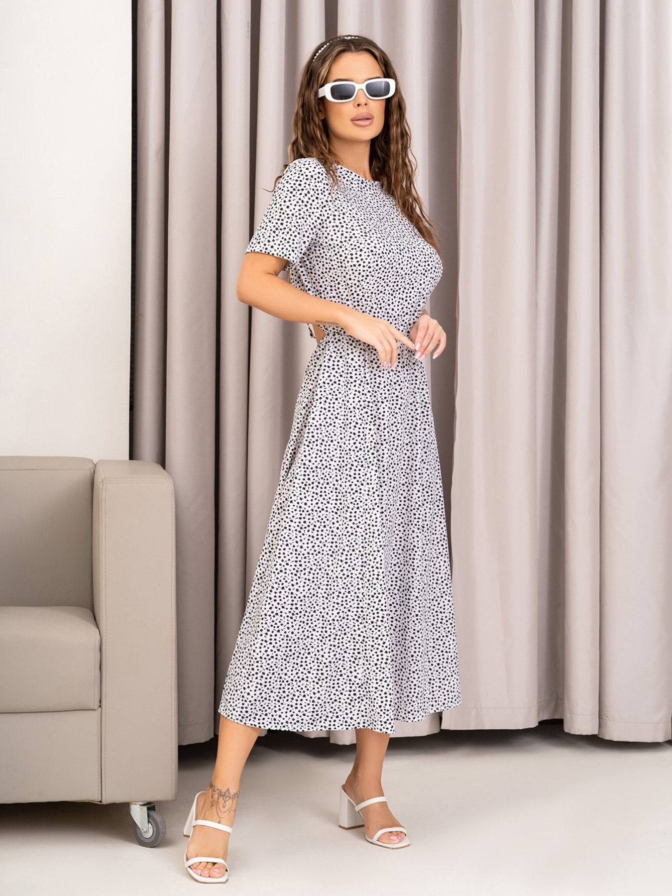 Платье миди ISSA Plus модель 14030_white Фото