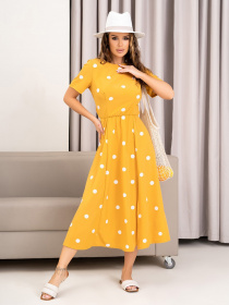 Платье миди ISSA Plus модель 14034_mustard Фото