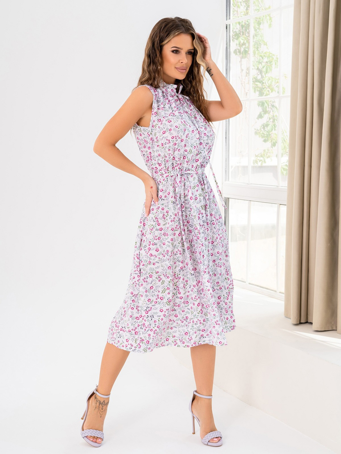 Сукня міді ISSA Plus модель 14036_white Фото