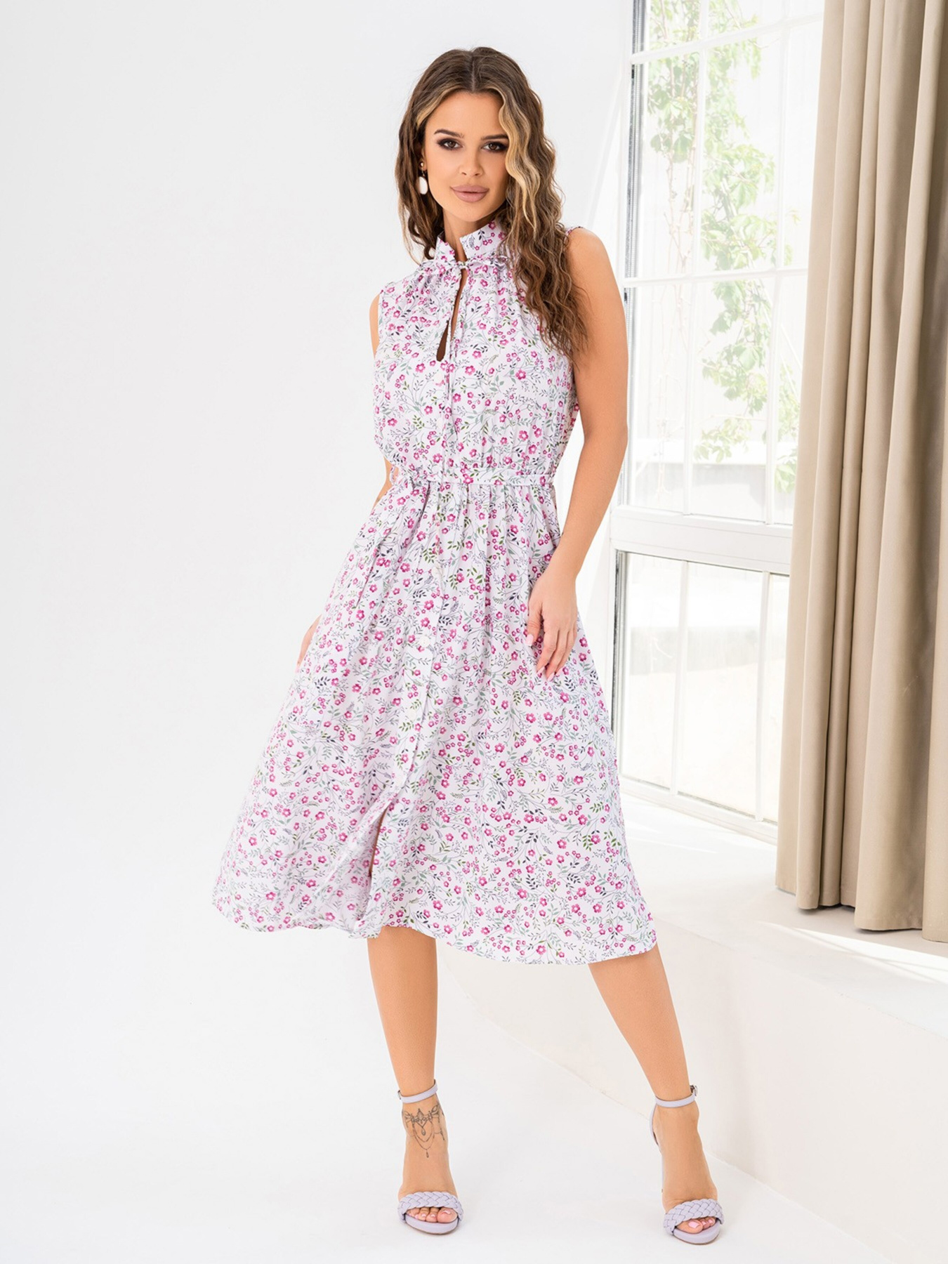 Сукня міді ISSA Plus модель 14036_white Фото