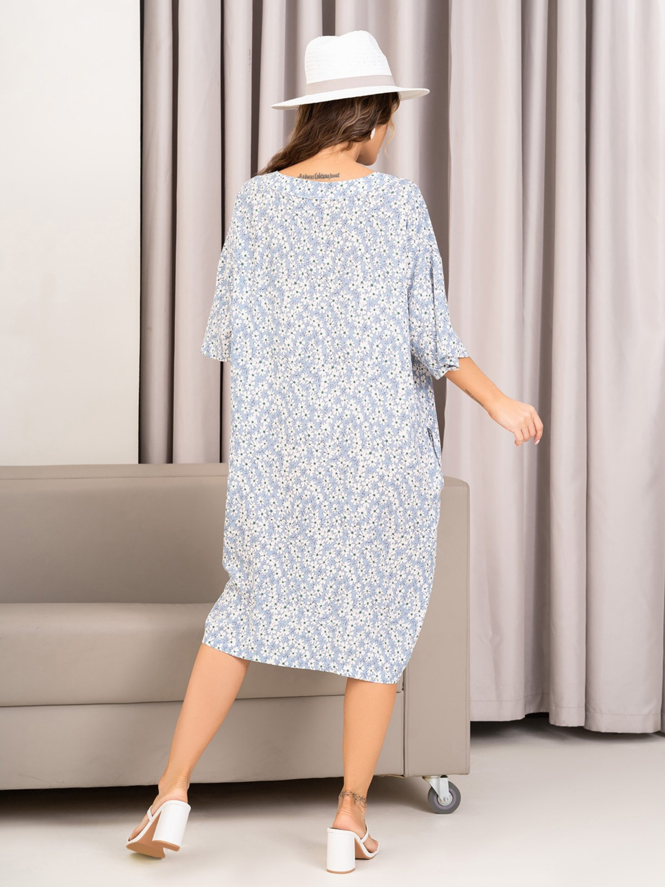 Платье миди ISSA Plus модель 14000_lightblue Фото