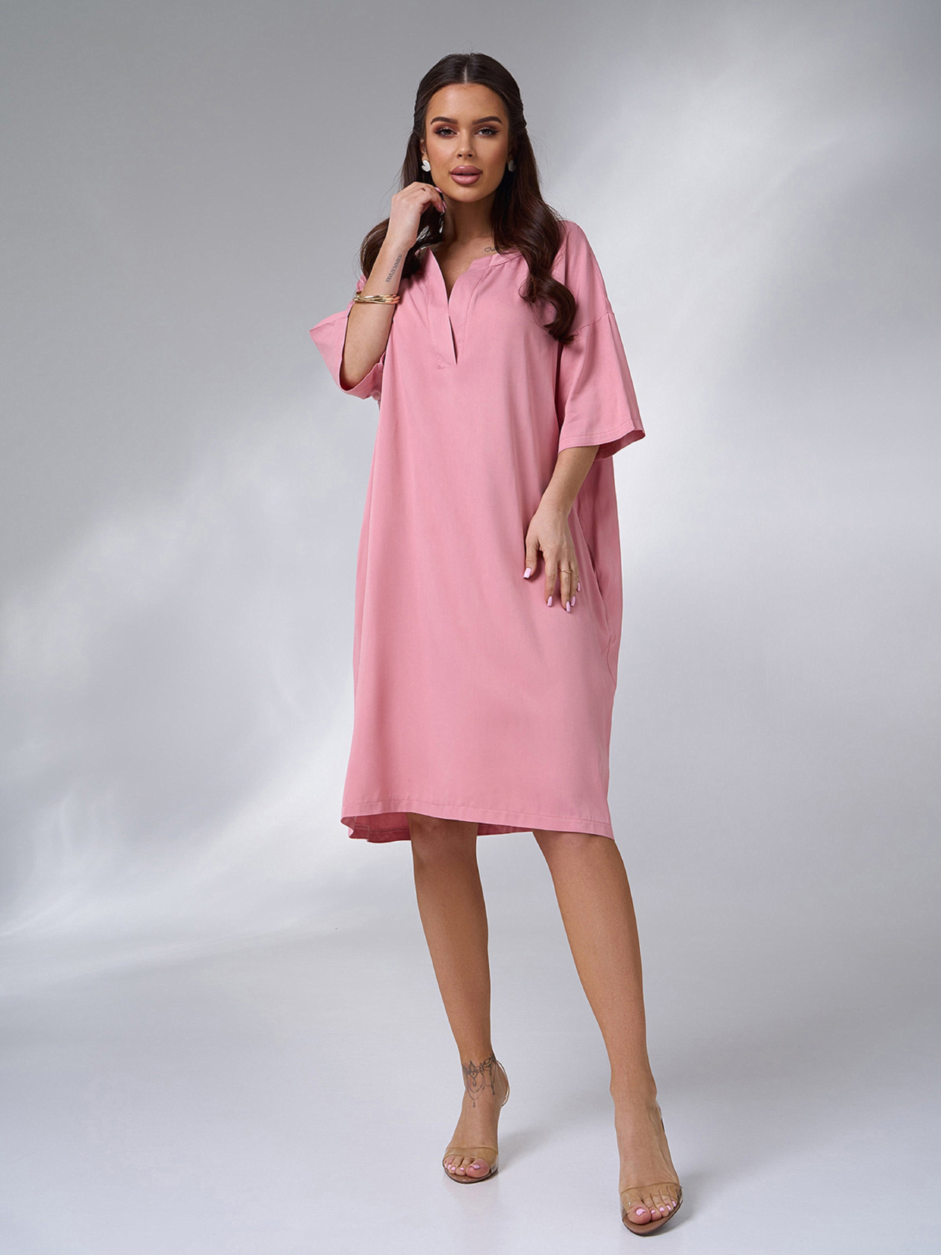 Платье миди ISSA Plus модель 14003_pink Фото