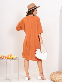 Платье миди ISSA Plus модель 14003_terracotta Фото