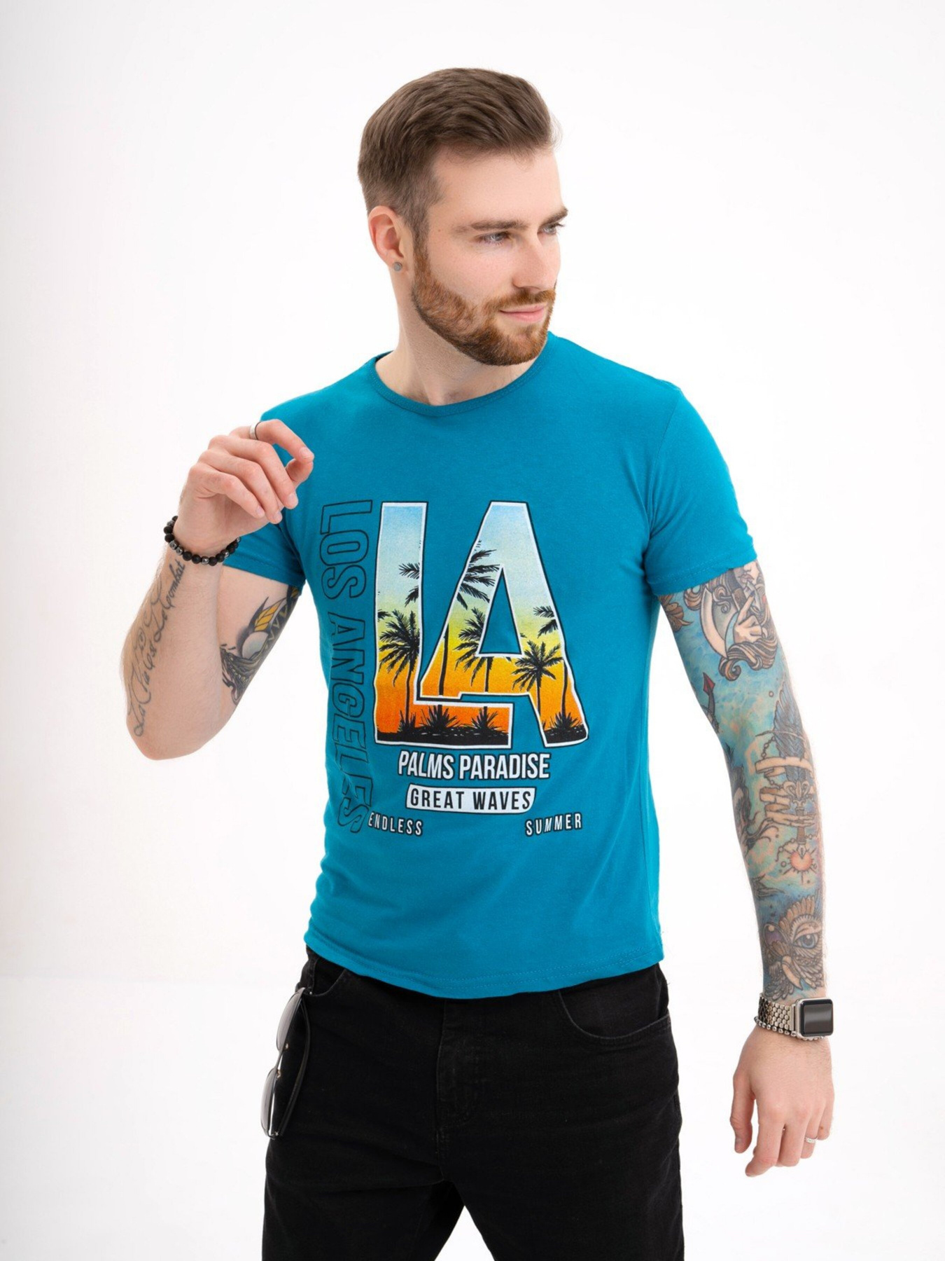 Футболка ISSA Plus модель GN4-124_turquoise Фото