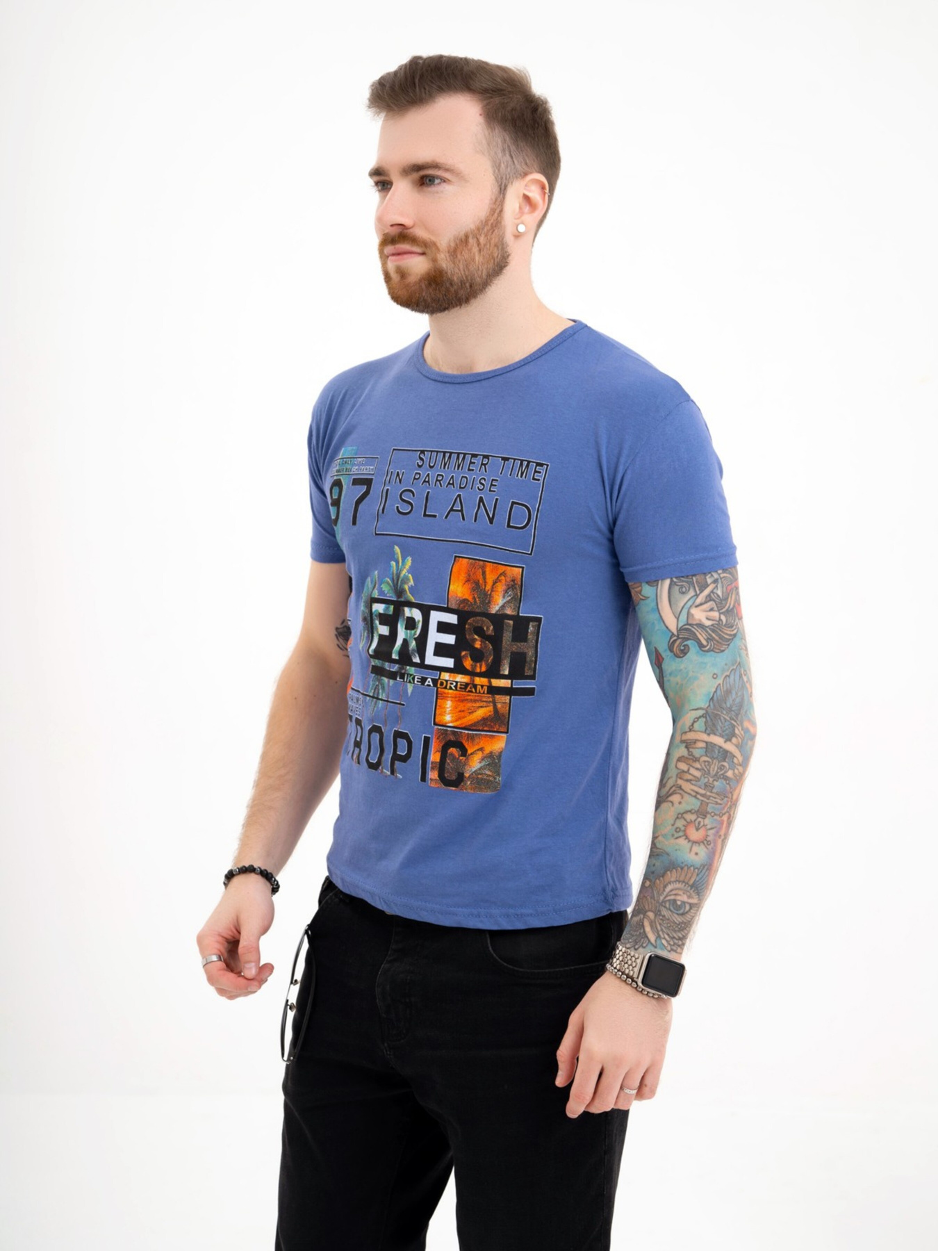 Футболка ISSA Plus модель GN4-126_blue Фото