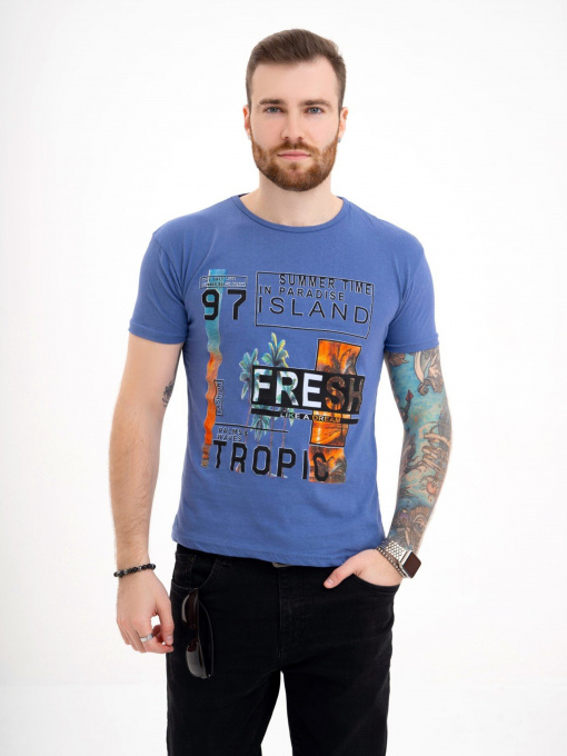 Футболка ISSA Plus модель GN4-126_blue Фото