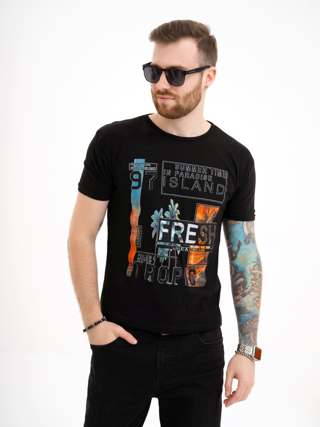 Футболка ISSA Plus модель GN4-126_black Футболка ISSA Plus модель GN4-126_black Фото