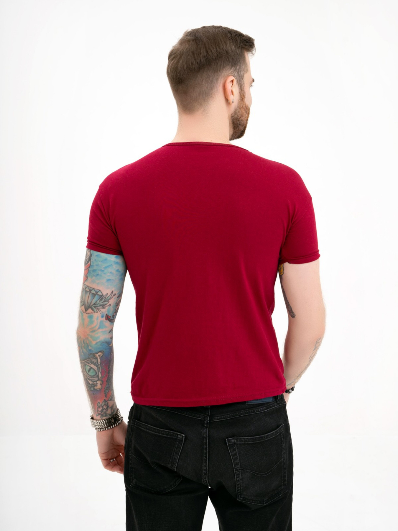 Футболка ISSA Plus модель GN4-127_burgundy Фото