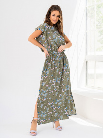 Сукня максі ISSA Plus модель 14028_khaki Фото