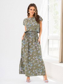 Сукня максі ISSA Plus модель 14028_khaki Фото