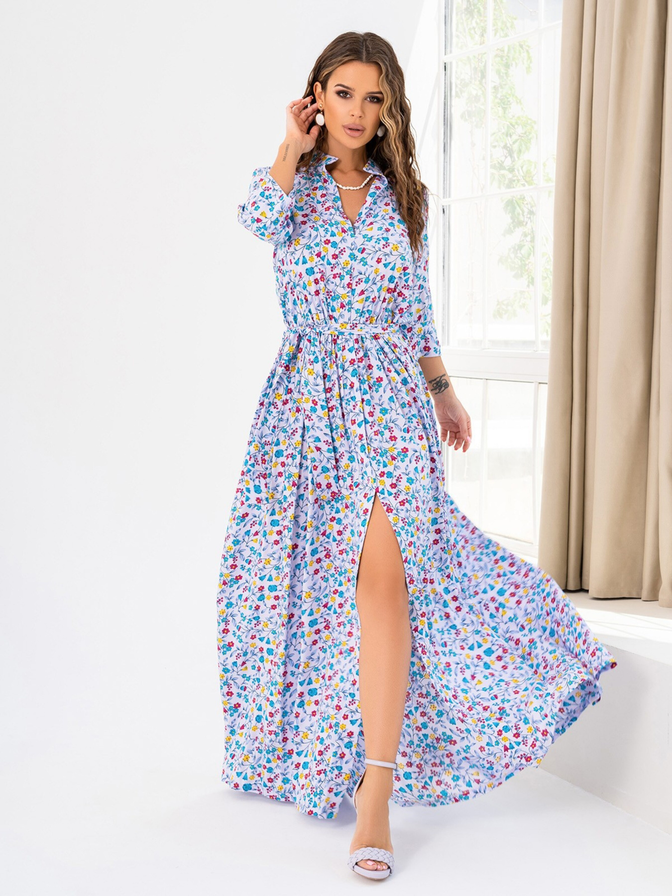 Сукня максі ISSA Plus модель 14016_multicolor Фото