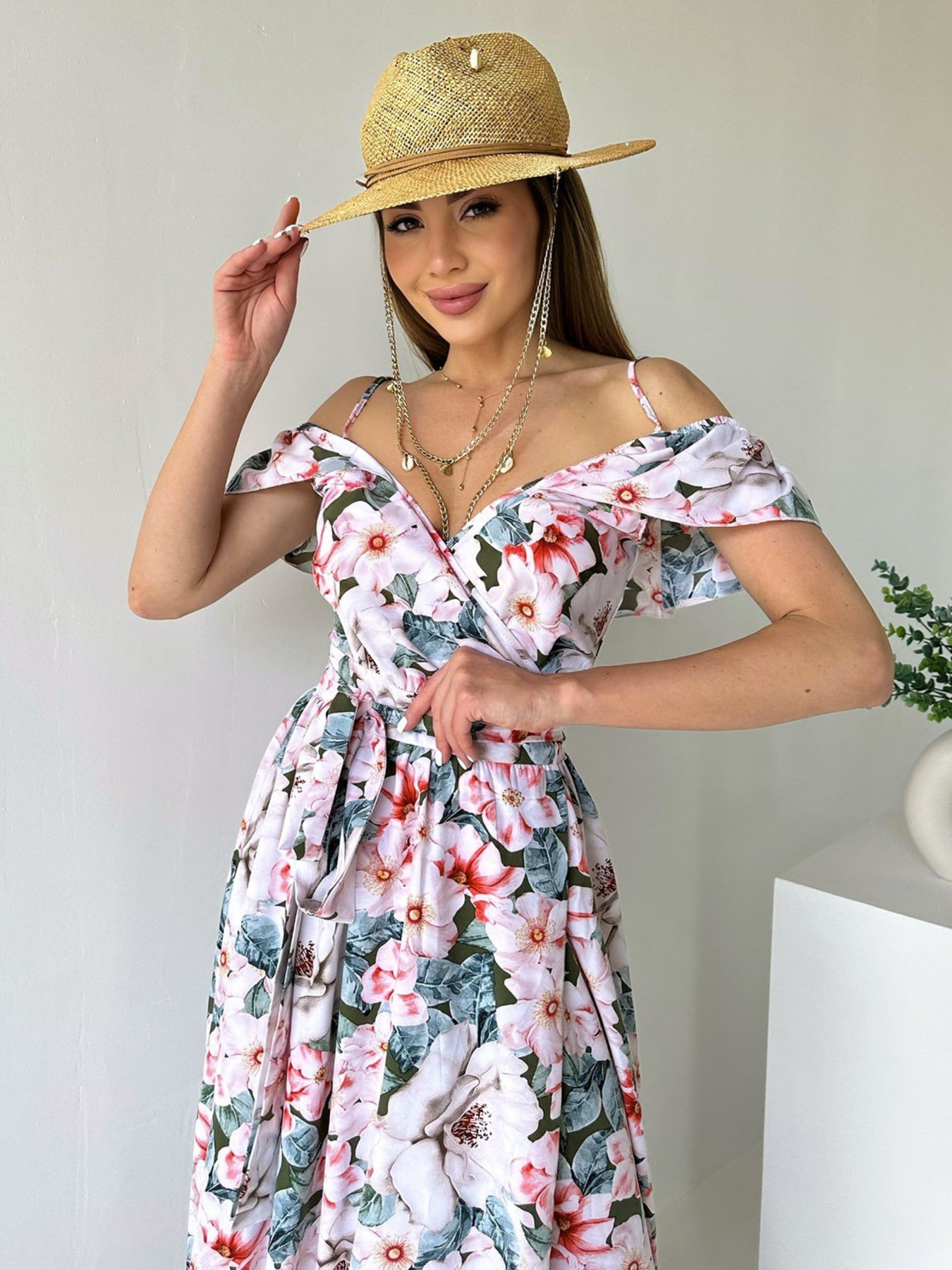 Платье макси ISSA Plus модель 11531A_multicolor Фото