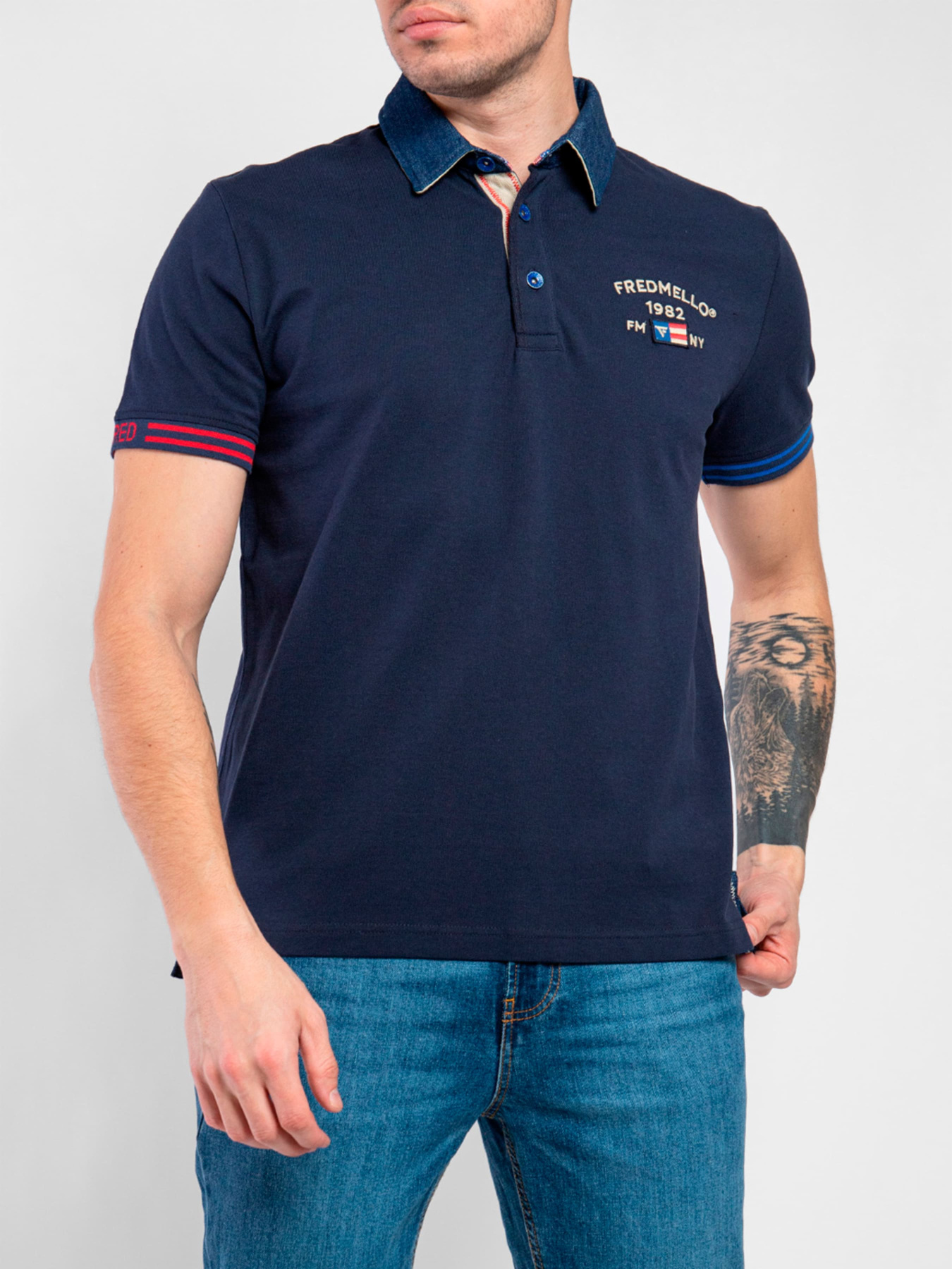 Поло Fred Mello модель FM23S23QC_BLUE Фото
