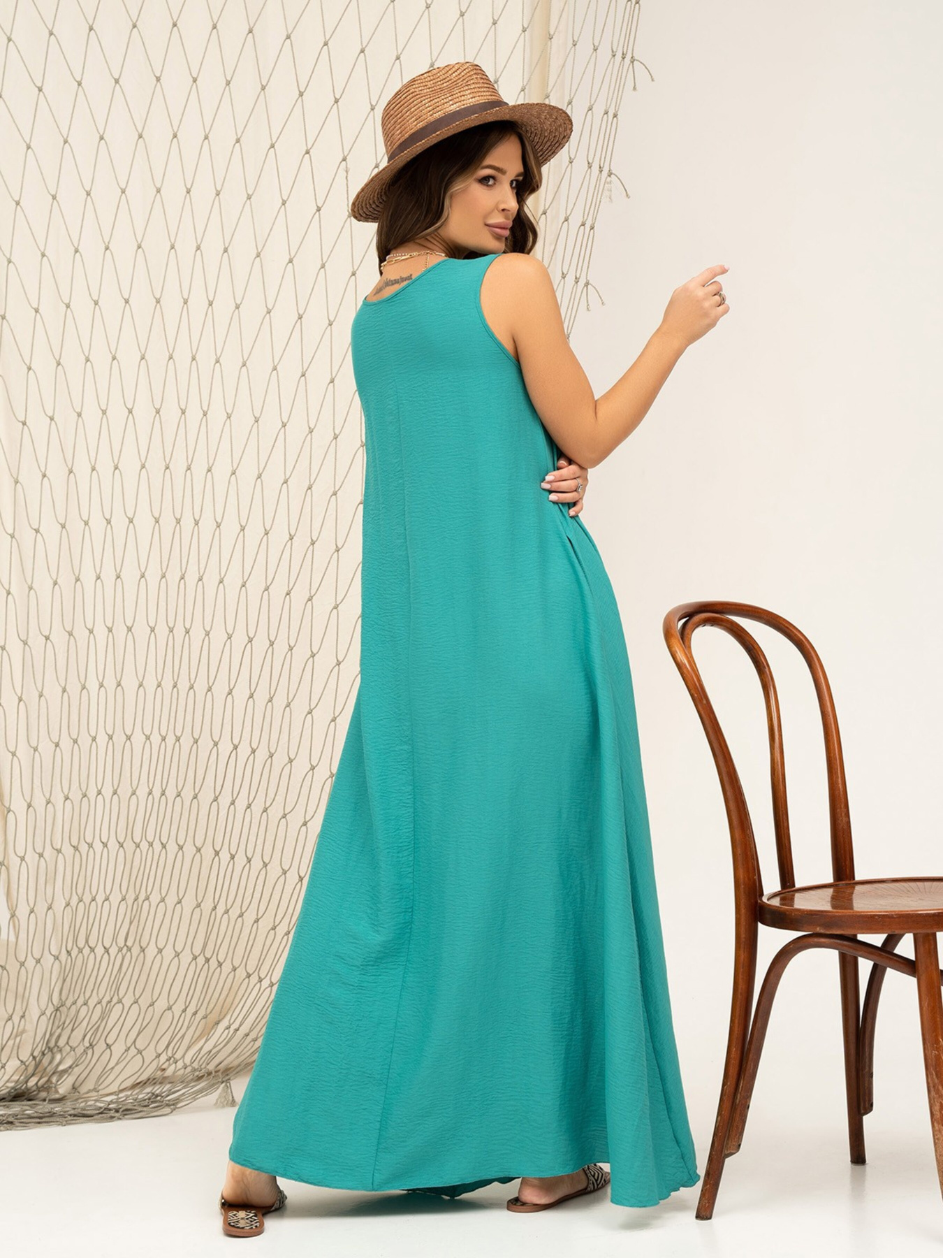 Сарафан ISSA Plus модель 13868_turquoise Фото