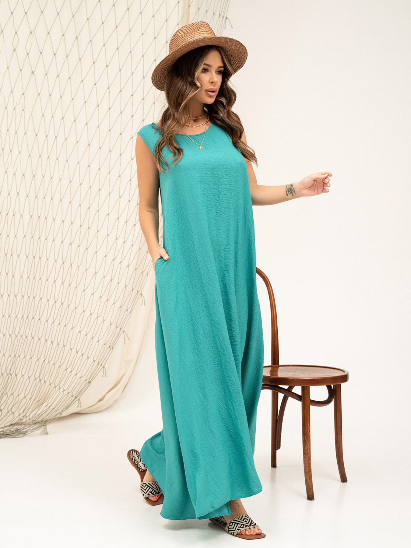 Сарафан ISSA Plus модель 13868_turquoise Фото